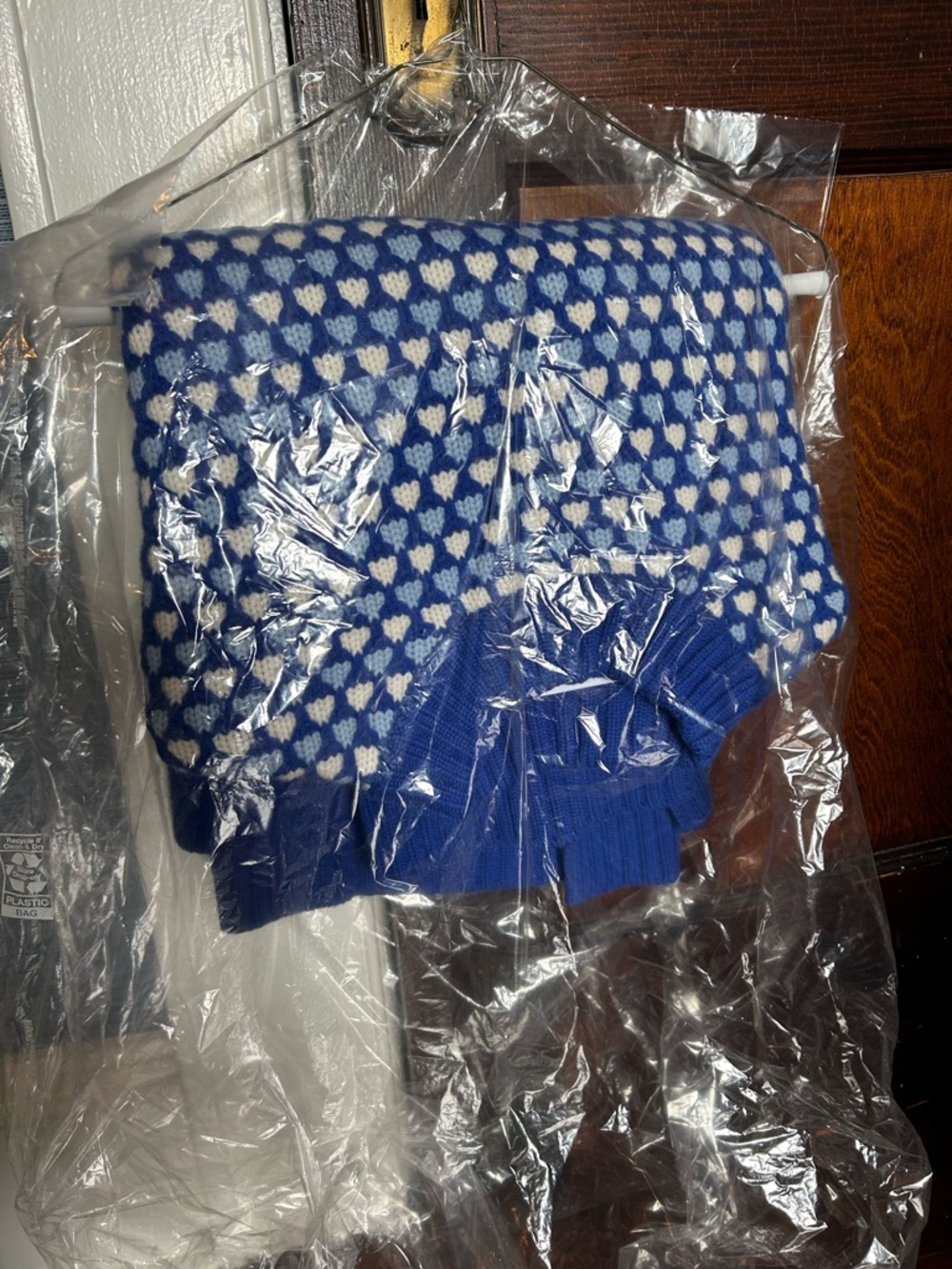 La Ligne Blue and White Patterned Crewneck Sweater - Picture 6 of 7